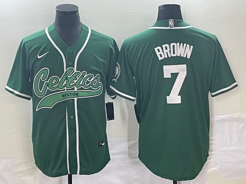 Nike 2023 Men Boston Celtics #7 Brown green Nike NBA Jerseys style 2